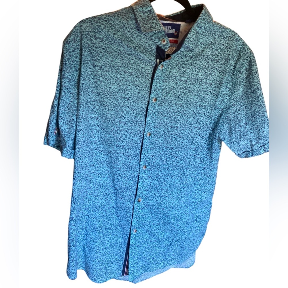 Billy London UK | XL Slim Fit Abstract Print Short‑Sleeve Button‑Down